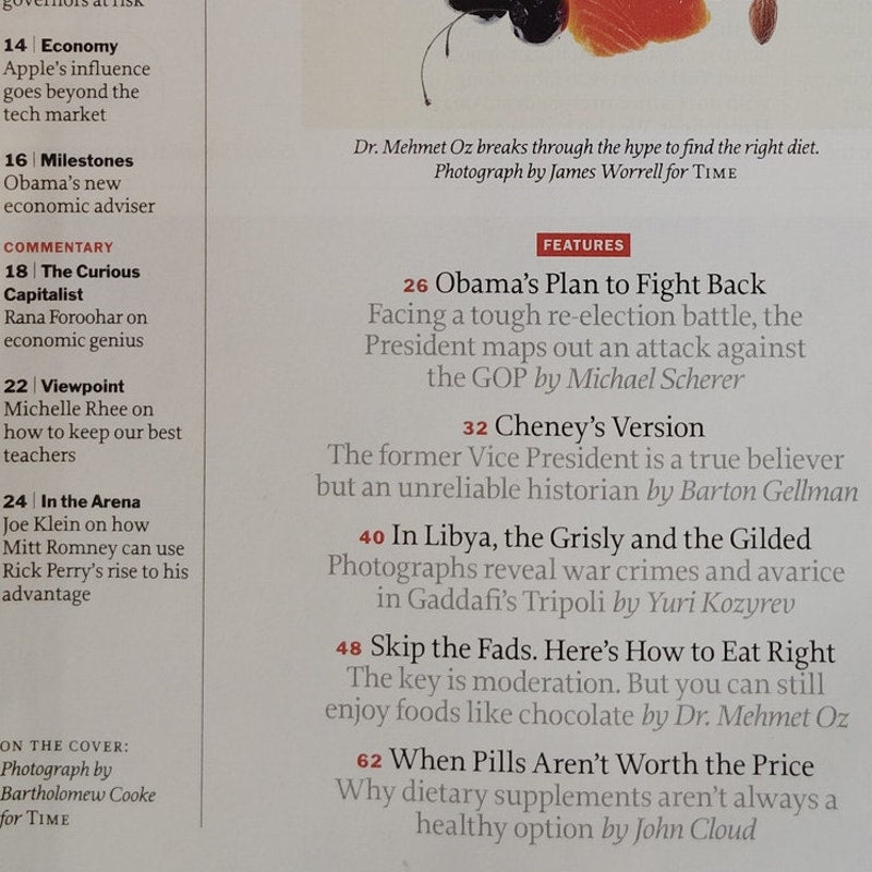 TIME Magazine September 12 2011 Dr. Oz What to Eat Now Nutrition Issue