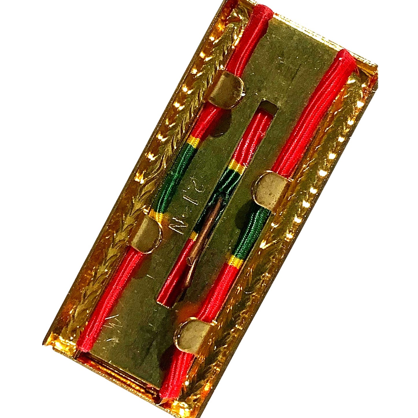 Army Superior Unit Award Ribbon With Bronze Oak Leaf Device in Large Gold Frame