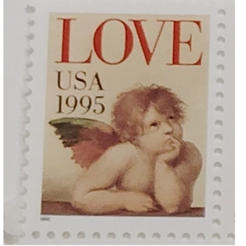Block of 10 – 1995 USA 32¢ Love Cherub MNH – Scott 2948/2957
