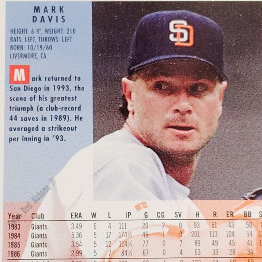 Mark Davis, San Diego Padres, #661, 1994 Fleer Baseball Collector's Card