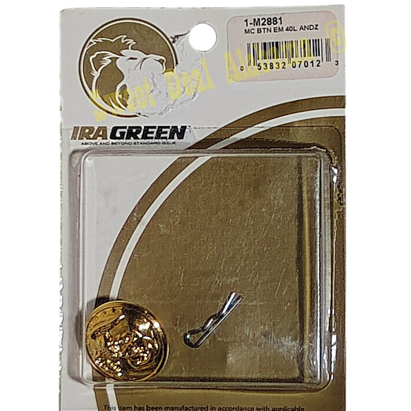 Ira Green Marine Corps: Three 40 Ligne Anodized Buttons (Only 2 Toggles Present)