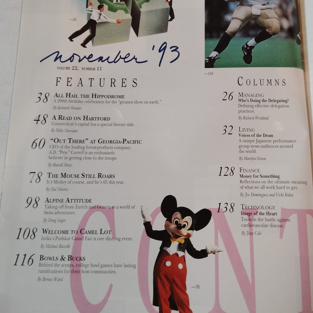 Delta SKY In-Flight Magazine - November 1993 Skiing Cover - Vintage Collectible