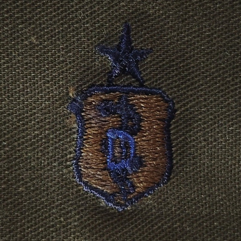 Vintage Senior Dental Device Insignia – 2" x 2" Sew-On Patch, Navy Blue Embroidery on ODG Twill