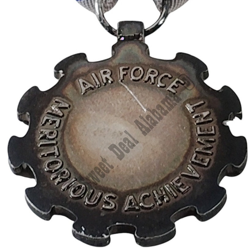 Air Force Medal (For Meritorious Achievement) Pinback, 1-3/8"D x 3"H Overall