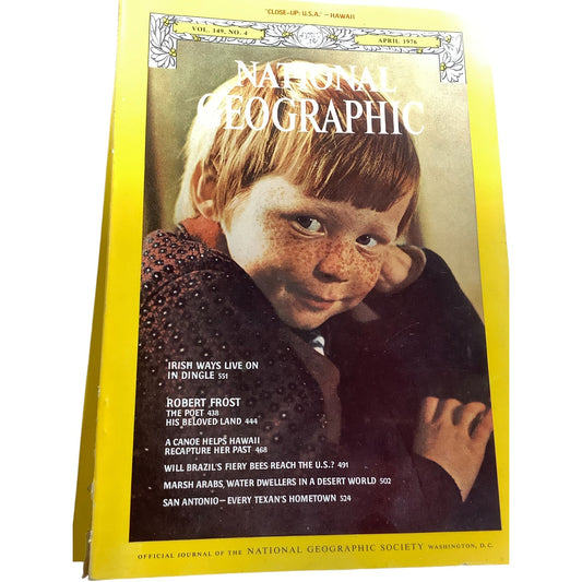 National Geographic Magazine April 1976, Irish, Robert Frost, Hawaii, Brazil ...