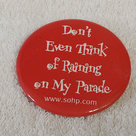 VTG Secret Society of Happy People Pinback Button 2-3/8" Red Parade Motto