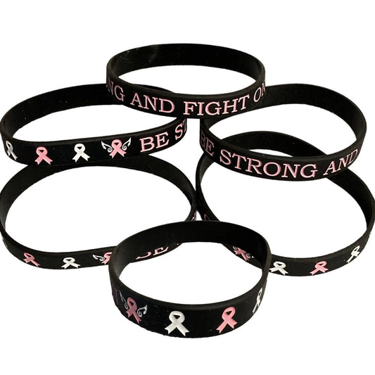 Breast Cancer Support Bracelets, Lot of 6- 100% of Proceeds to Charity