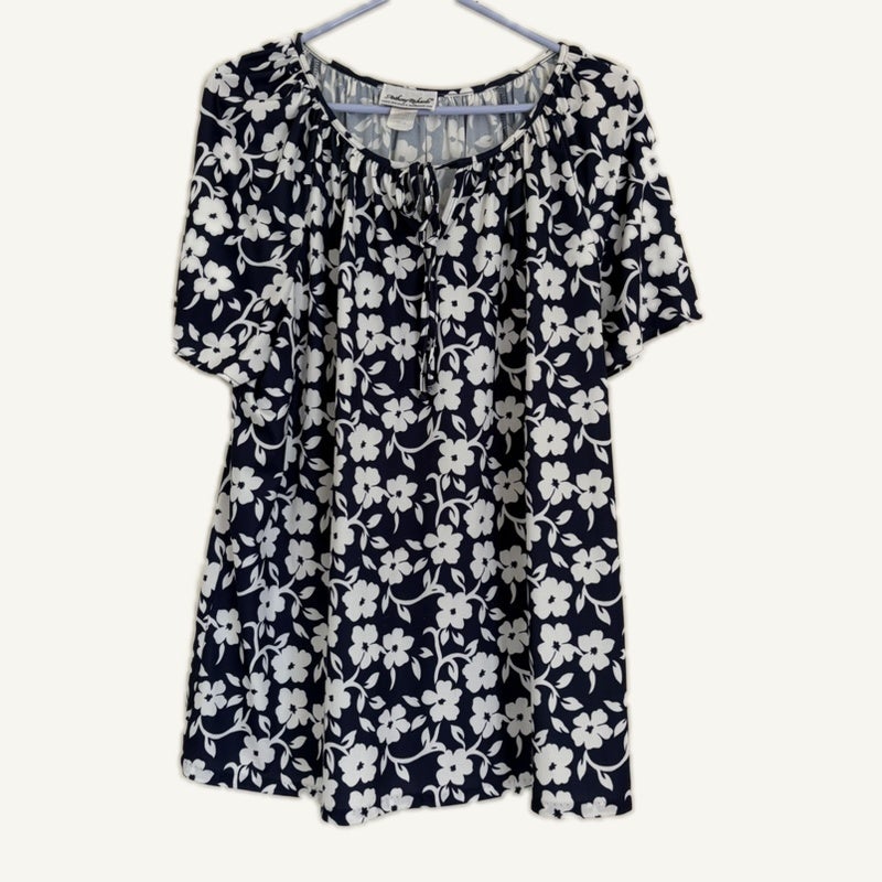 Women's 3-Piece Navy Set Size L Floral Top Blair The Limited Ribbed Pants
