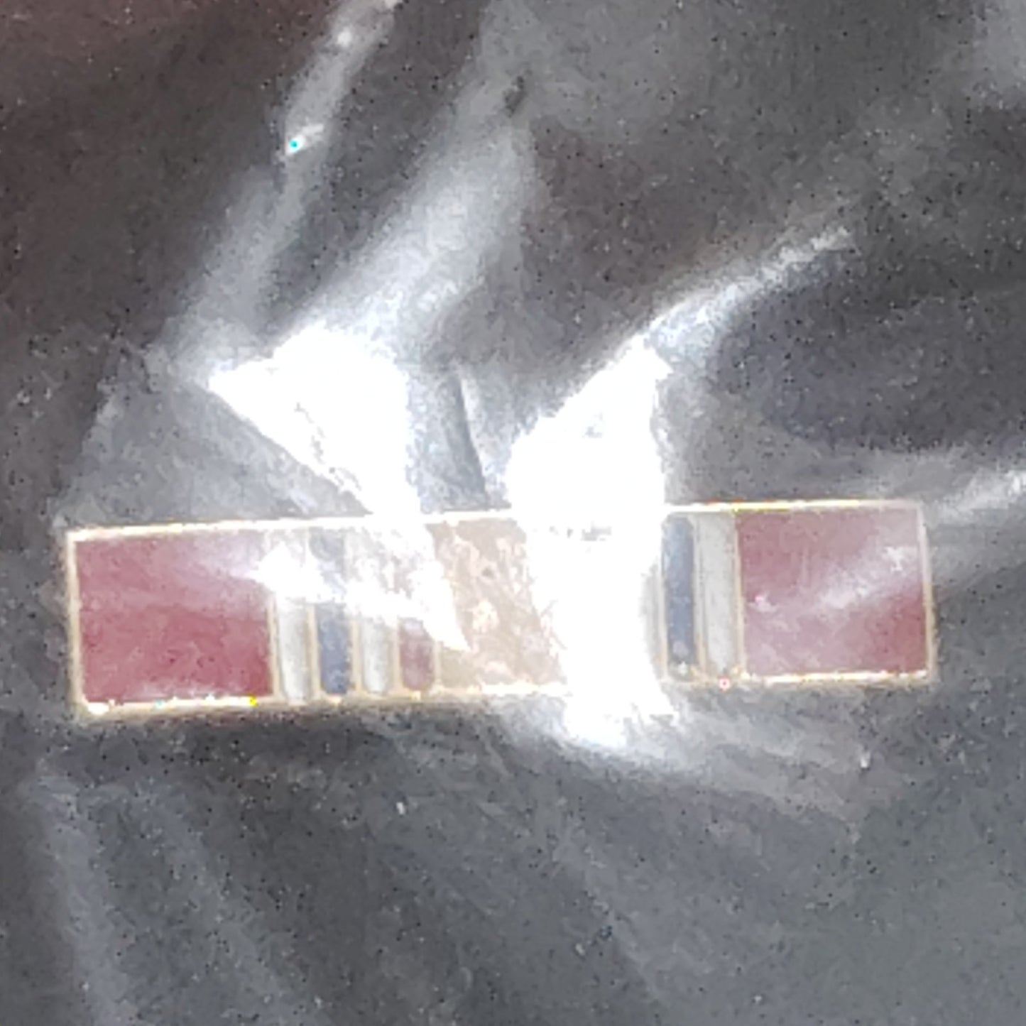 National Defense Service Mini Ribbon 5/8" × 1/8" Novelty Lapel Pin, Enamel Metal