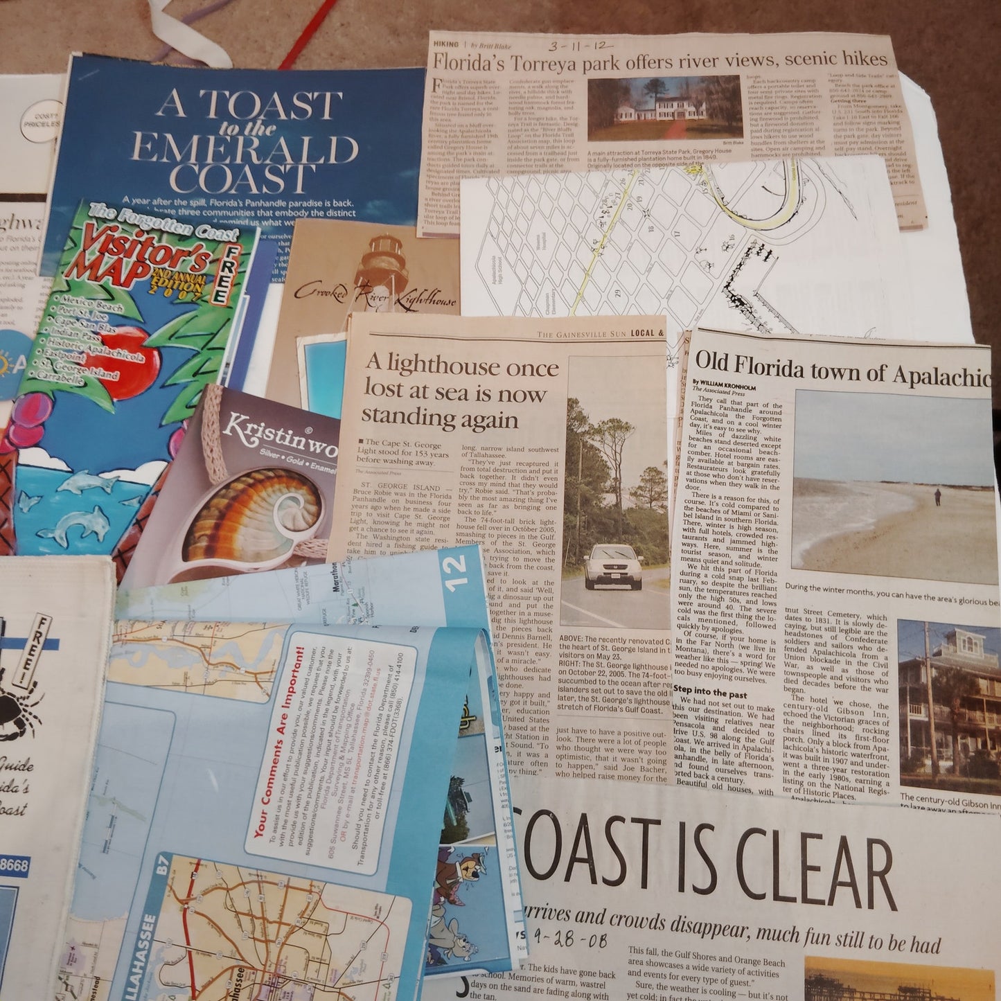 Vintage Apalachicola FL Travel Ephemera Lot - Coastal Florida Papers Collection