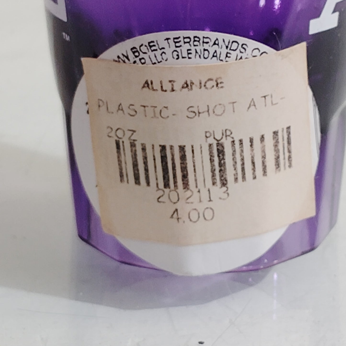 10-Pack AAF Atlanta Legends Shot Glasses 2 oz Purple/White ATL Crown Logo