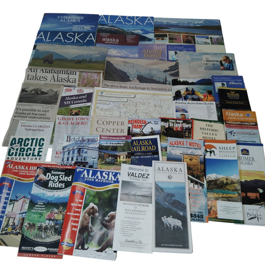 Vintage Alaska Travel Ephemera Lot - Maps, Brochures, Guides (2009-2016)