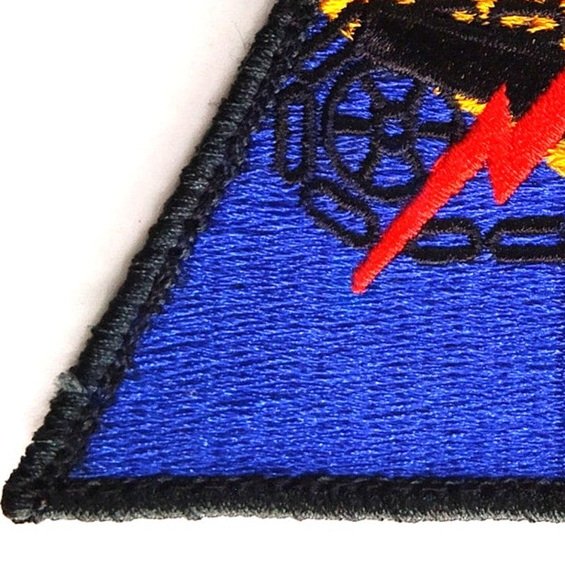 US Army Armored Forces Embroidered Patch WWII Triangle 3‑3/4" × 4" Hook Back