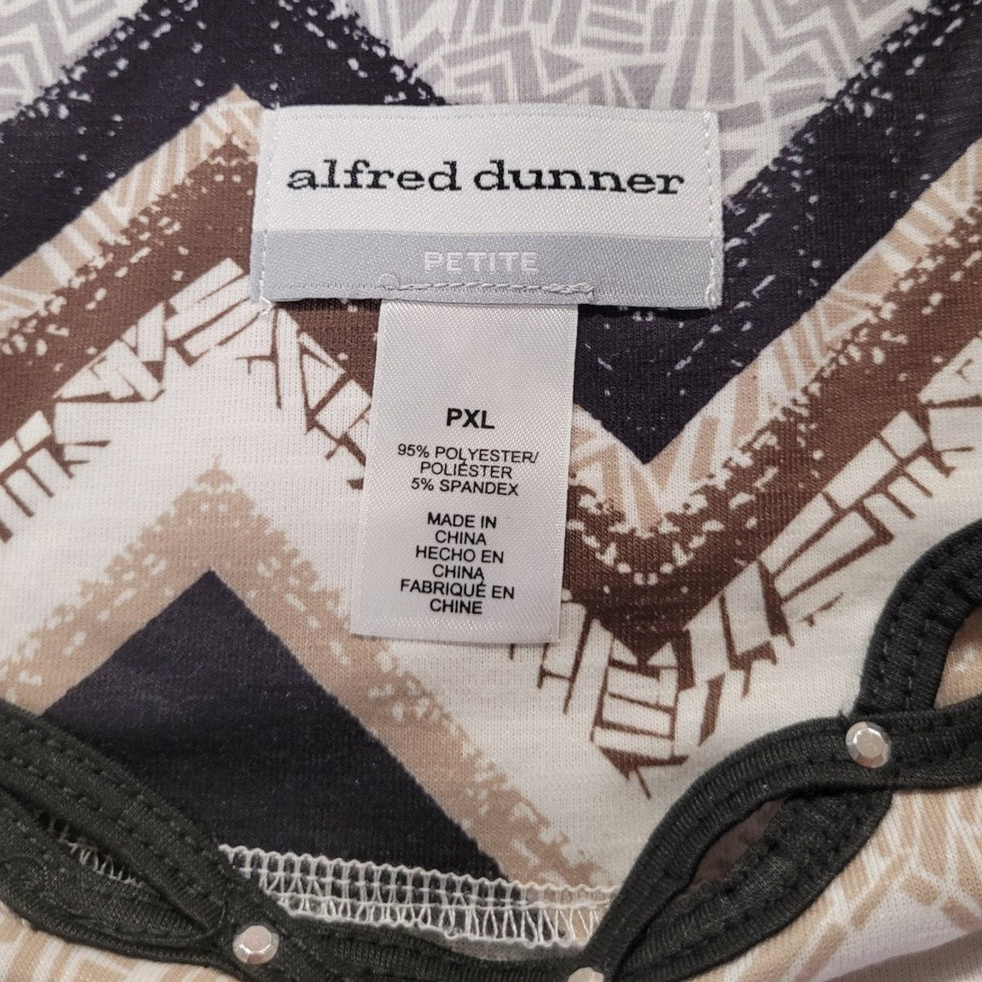 Alfred Dunner Classics Split Crew Neck 3/4 Sleeve Blouse, Petite XL (18P-20P)