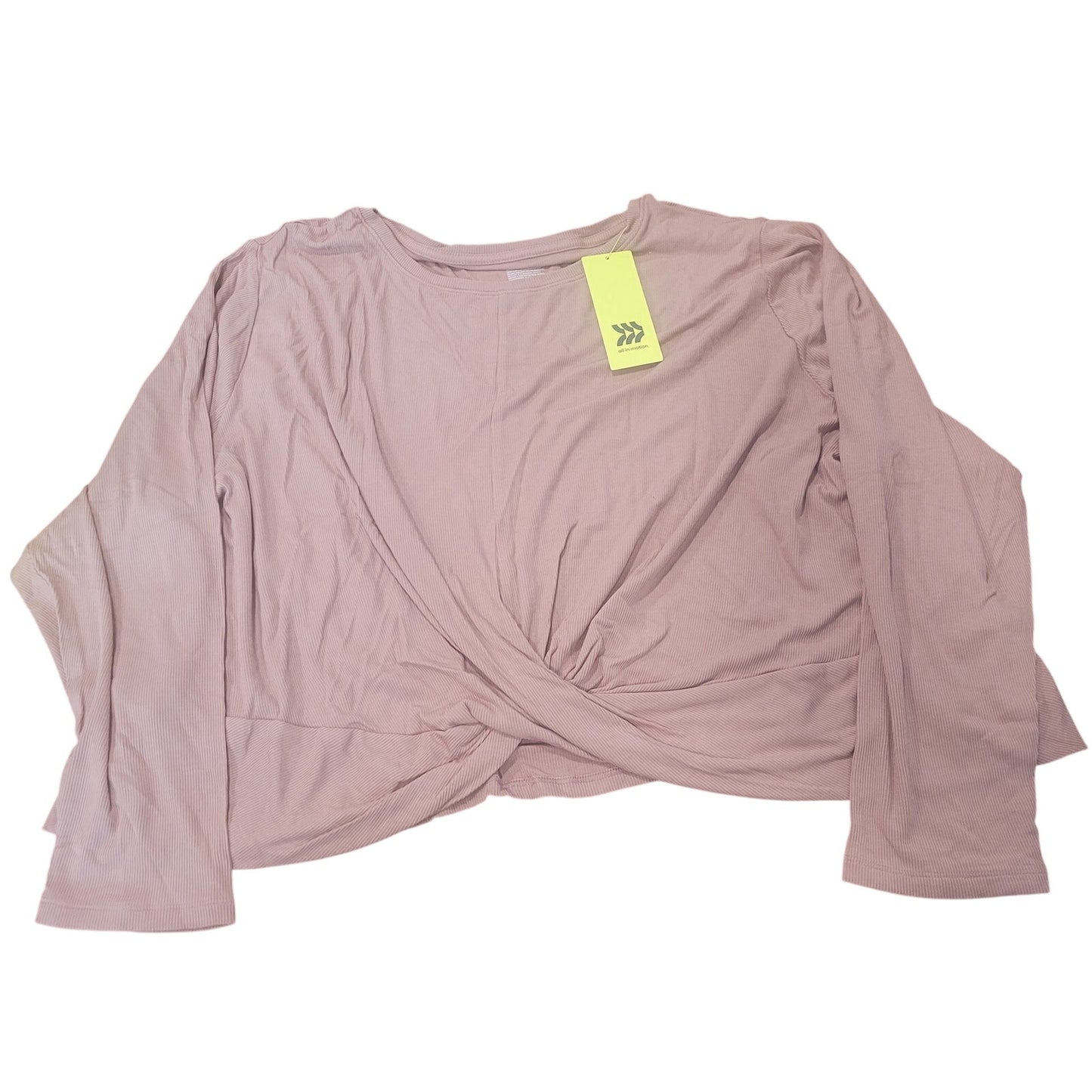 All in Motion Twist‑Front Long Sleeve Top – Light Pink – Women’s 4X