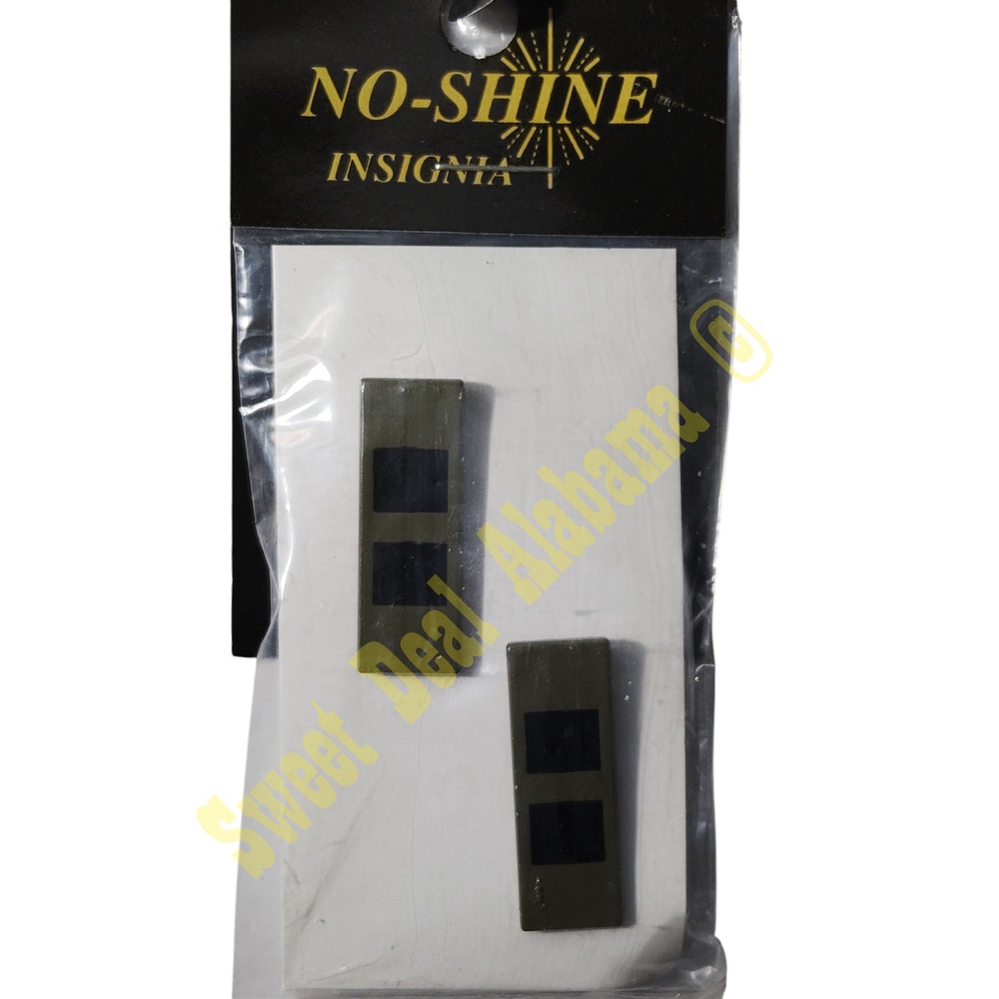 Warrant Officer 2 (WO-2), Army Subdued Insignia Pin Set, Black Metal, 1-1/8" x 5/16", By No-Shine Insignia, NIP