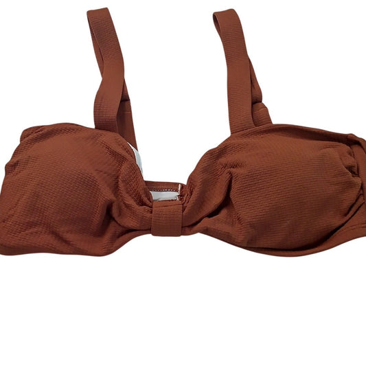 Cupshe Marsala Twist Bikini Top Women’s Small Textured Seersucker