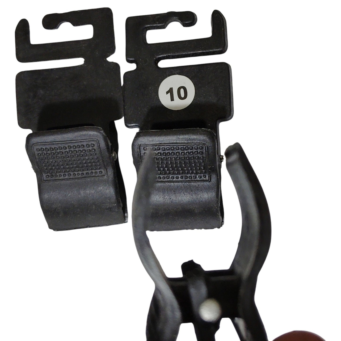 3pcs Heavy-Duty Black Plastic Adapter Clips – Pegboard Hook Compatible, Strong Grip, 1¾" x 3.75"