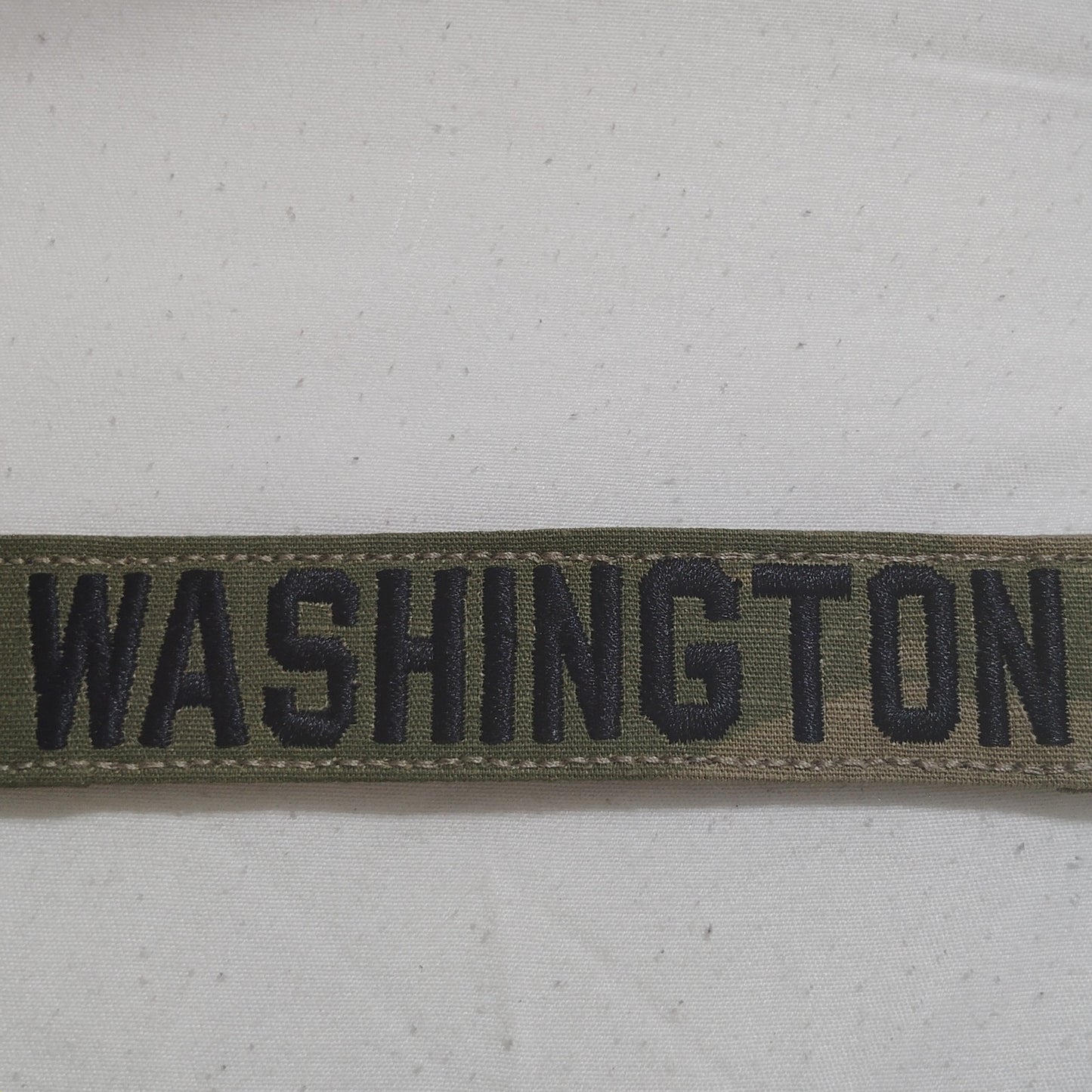 Name Tape “WASHINGTON” – OCP Scorpion W2 – Hook Back – 5" × 1" – Novelty Patch
