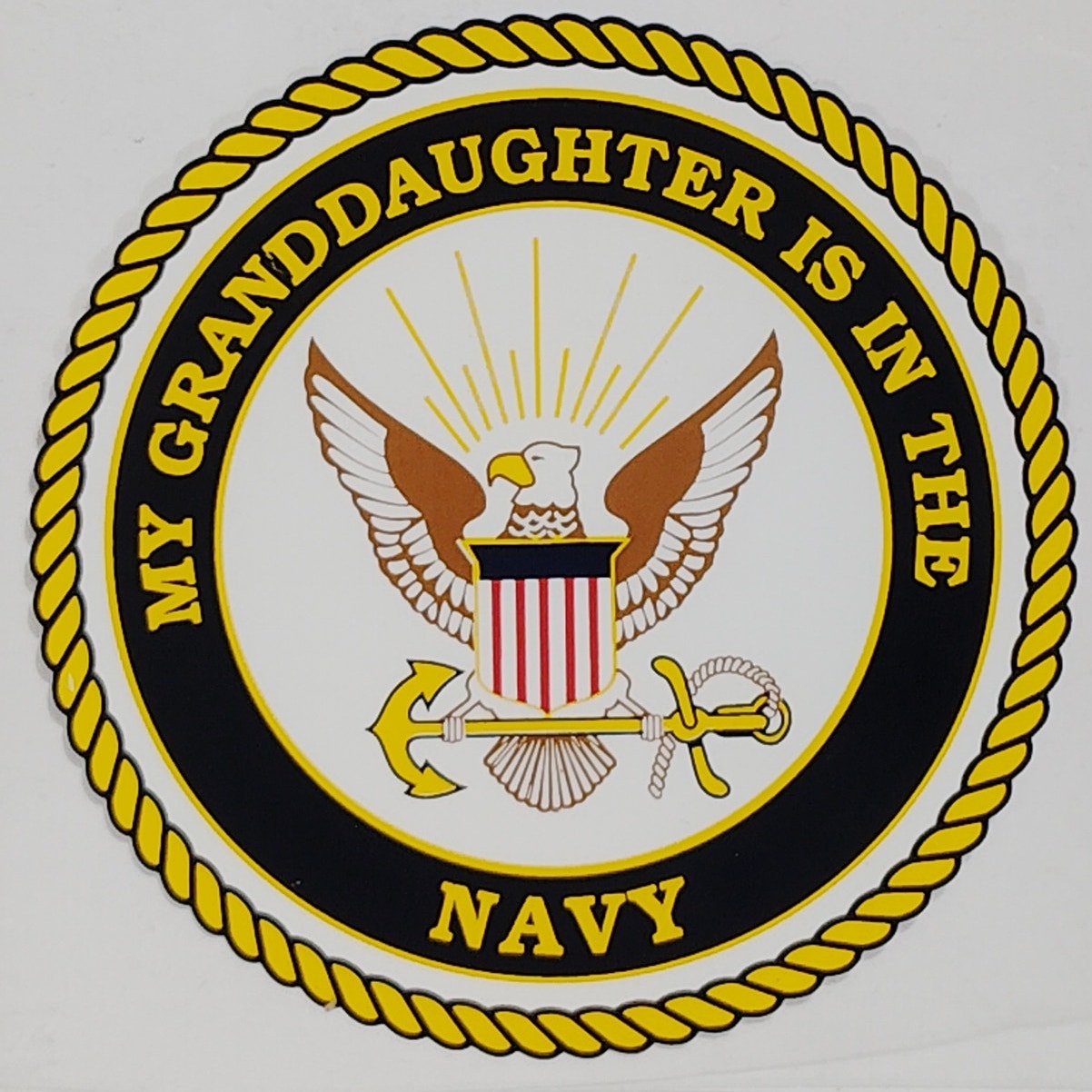 Vinyl Decal “My Granddaughter Is in the Navy” 3.75" x 3.75" – Adhesive Back