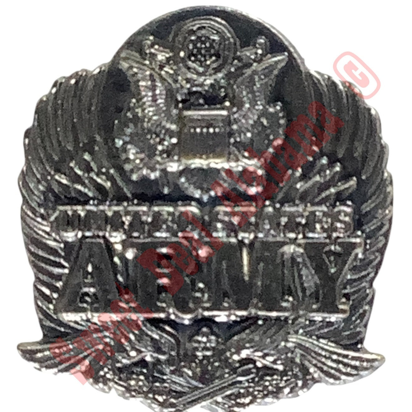 United States Army Hat, Lapel or Tie Pin, 7/8"H x 7/8"W, Pewter Finish