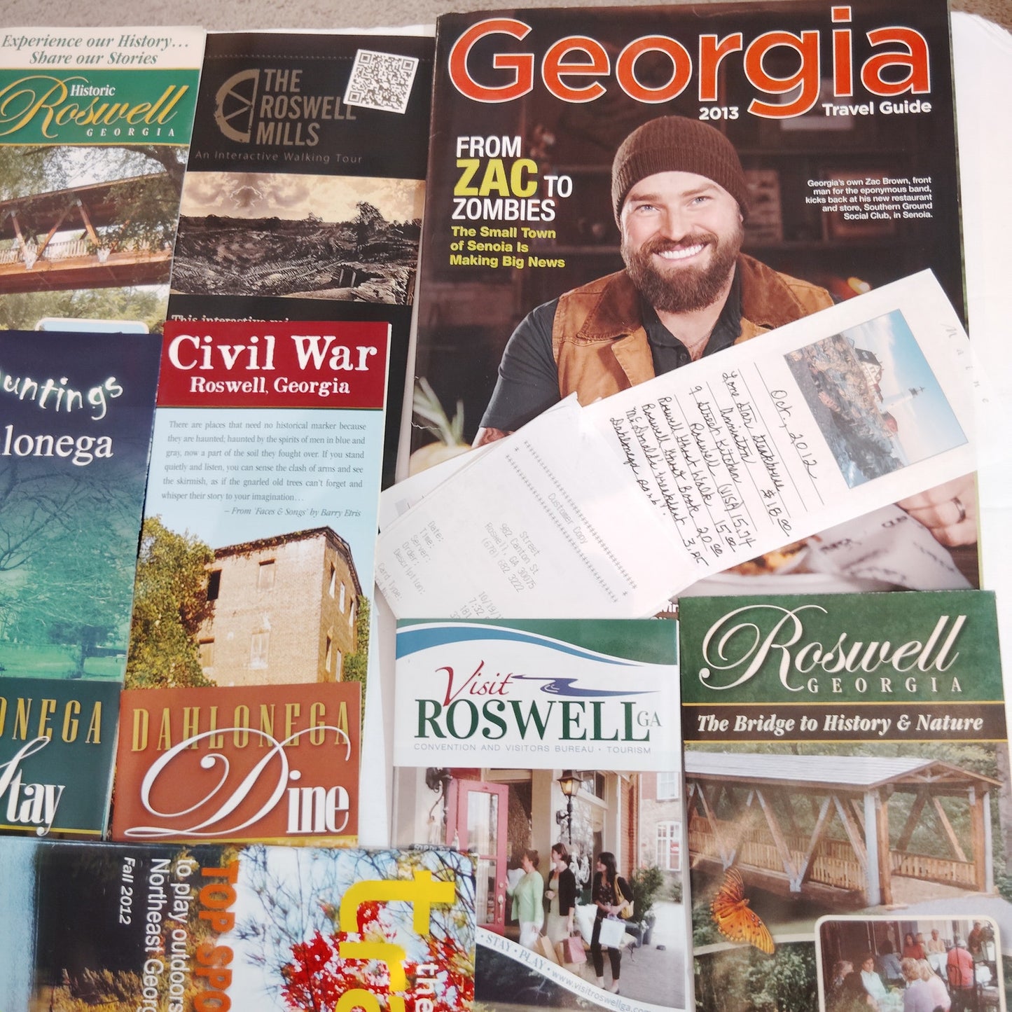 Georgia Travel Ephemera Lot - Dahlonega & Roswell 2012-2013 - Assorted