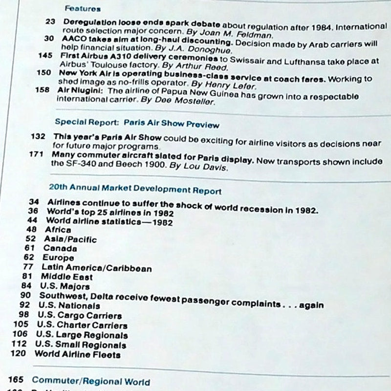 Air Transport World Magazine May 1983 - 20th Annual Market Development Issue