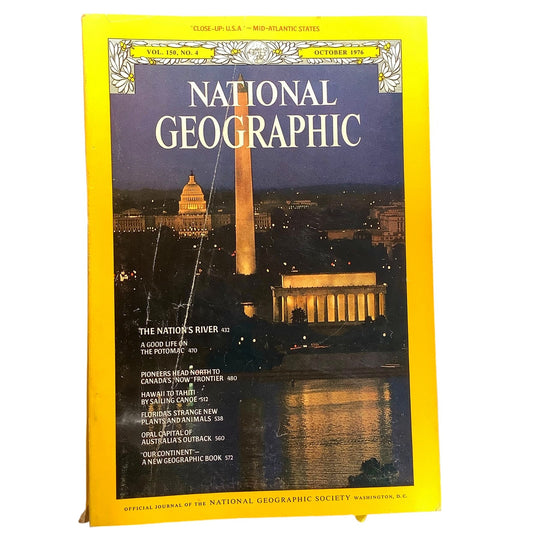 National Geographic October 1976 - Potomac River, Canada Frontier, Hawaii to Tahiti, Florida's Plants/Animals, Opal Australia...
