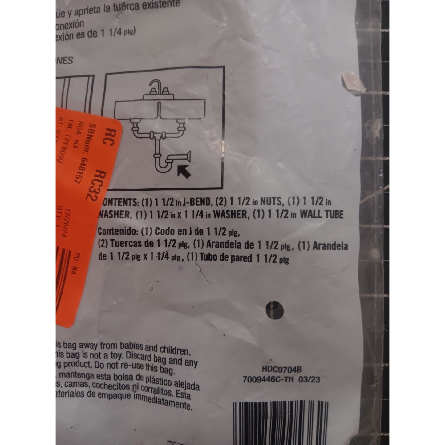 1-1/2 in. White Plastic Sink Drain P- Trap
