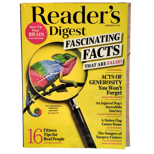 Reader's Digest February 2019 Fascinating Facts That Are False Magazine
