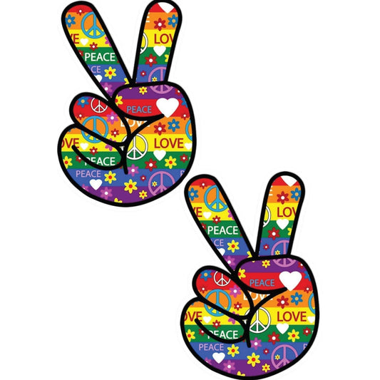2× 2D Color Fingers Vinyl Decals – 7"x4.5", Waterproof PVC Stickers