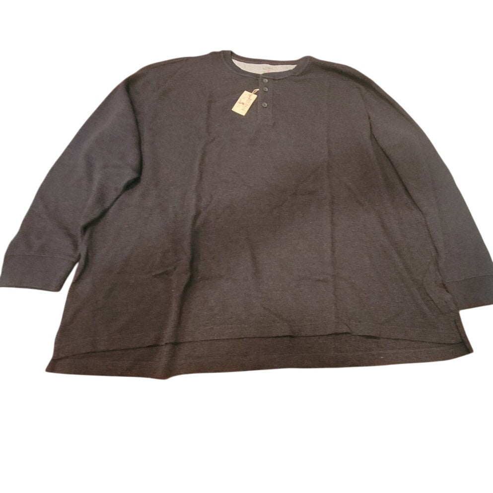 Red Head Men’s Thermal Henley Long Sleeve Shirt 5XL, Charcoal
