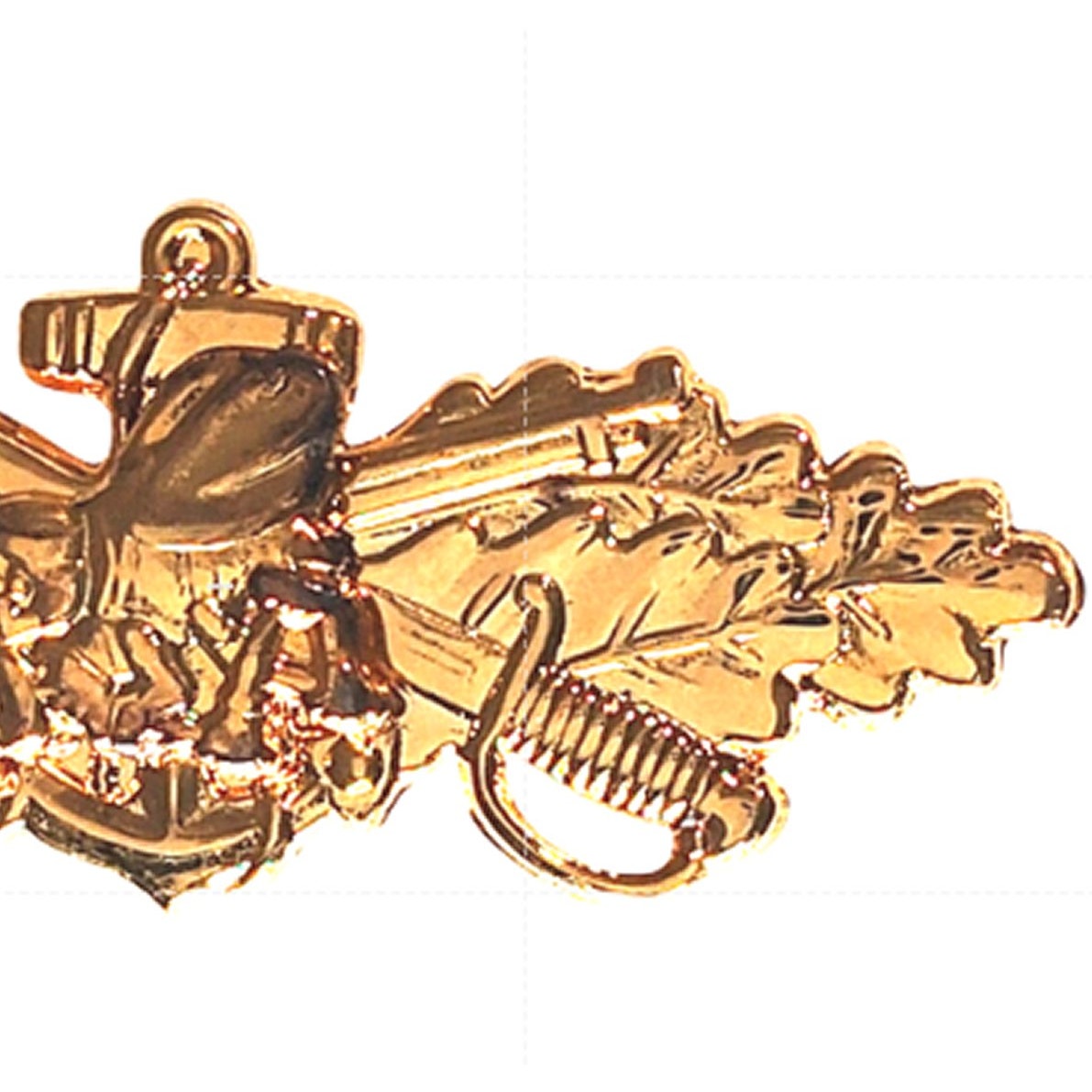 U.S. Navy Seabee Combat Warfare Novelty Hat Lapel Pin Gold Tone 1‑1/2" × 5/8"