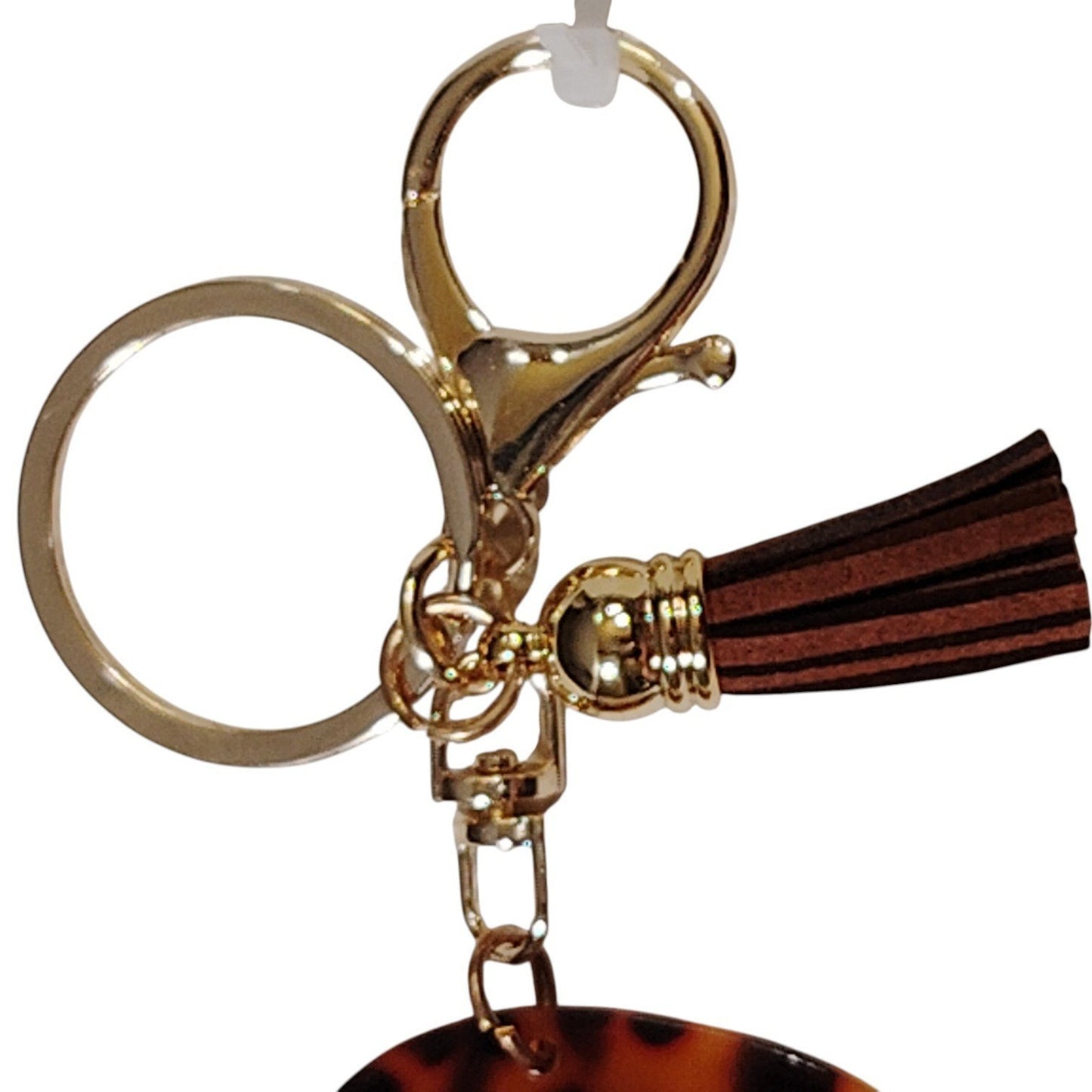 Modern Expressions Keychain – Letter “A” Brown Marble Tassel Fob