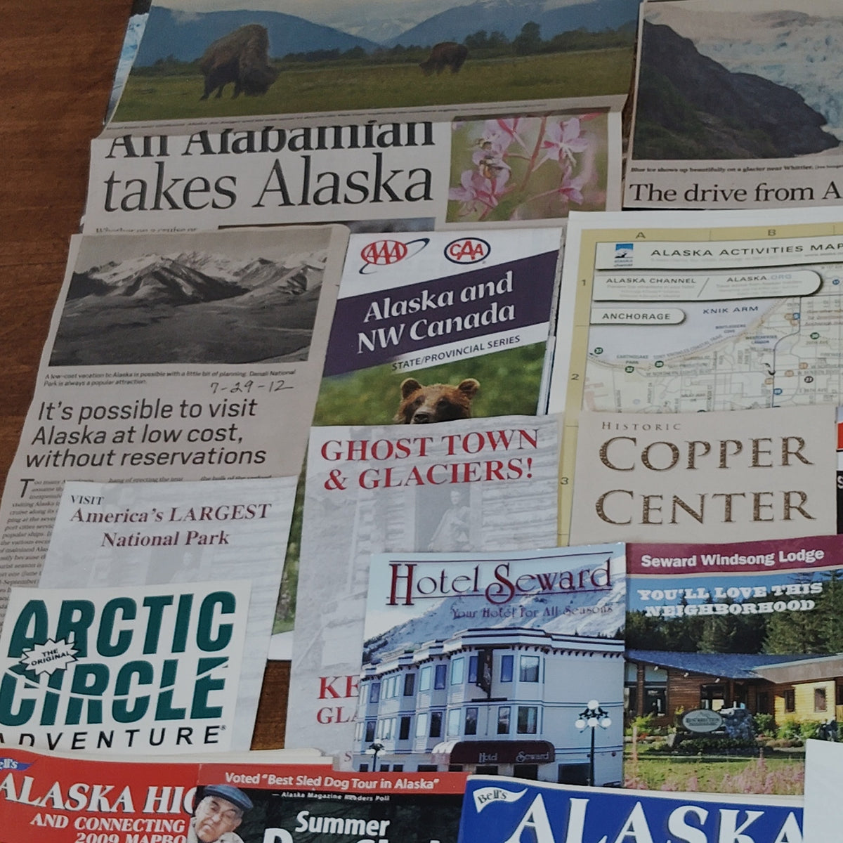 Vintage Alaska Travel Ephemera Lot - Maps, Brochures, Guides (2009-2016)