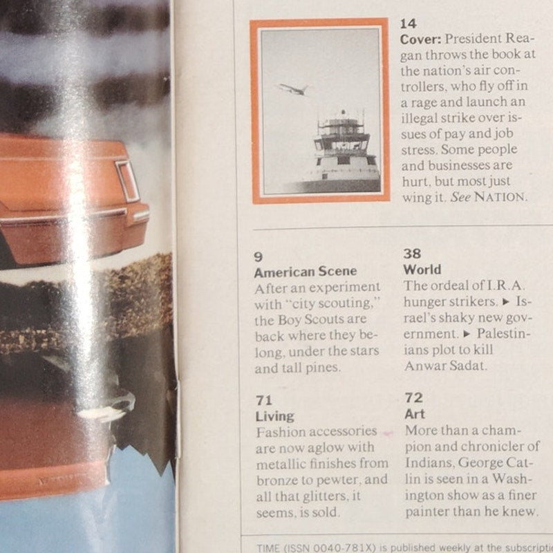 TIME Mag August 17, 1981 Winging It: Coping Without Controllers PATCO, N. Reagan