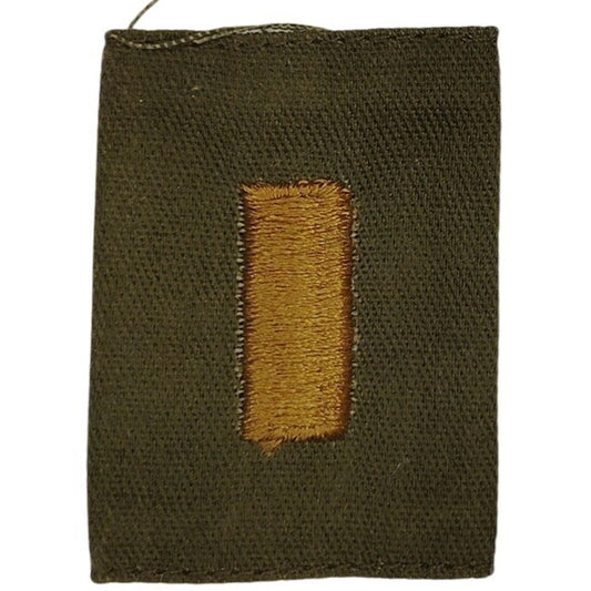 Vintage US Army 2LT O‑1 Subdued OD Green Rank Patch 2‑1/8" × 1‑1/2" Sew‑On