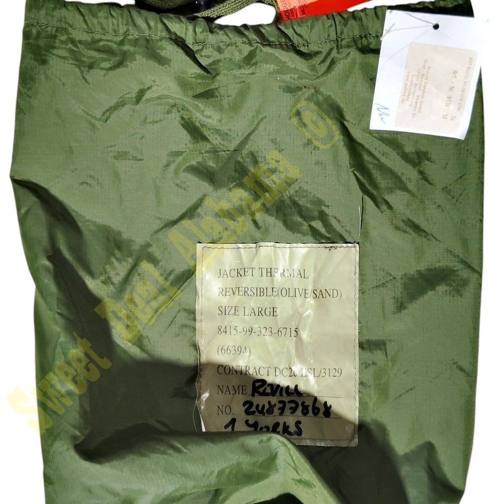 British Military - Bag used for Thermal Jacket, 12" x 5" x 4" (Bag Only), ODG