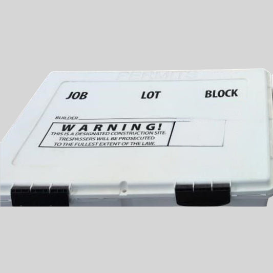 19" x 27" Outdoor/Indoor Permit Box, White Weather‑Sealed Jobsite Bulletin Board