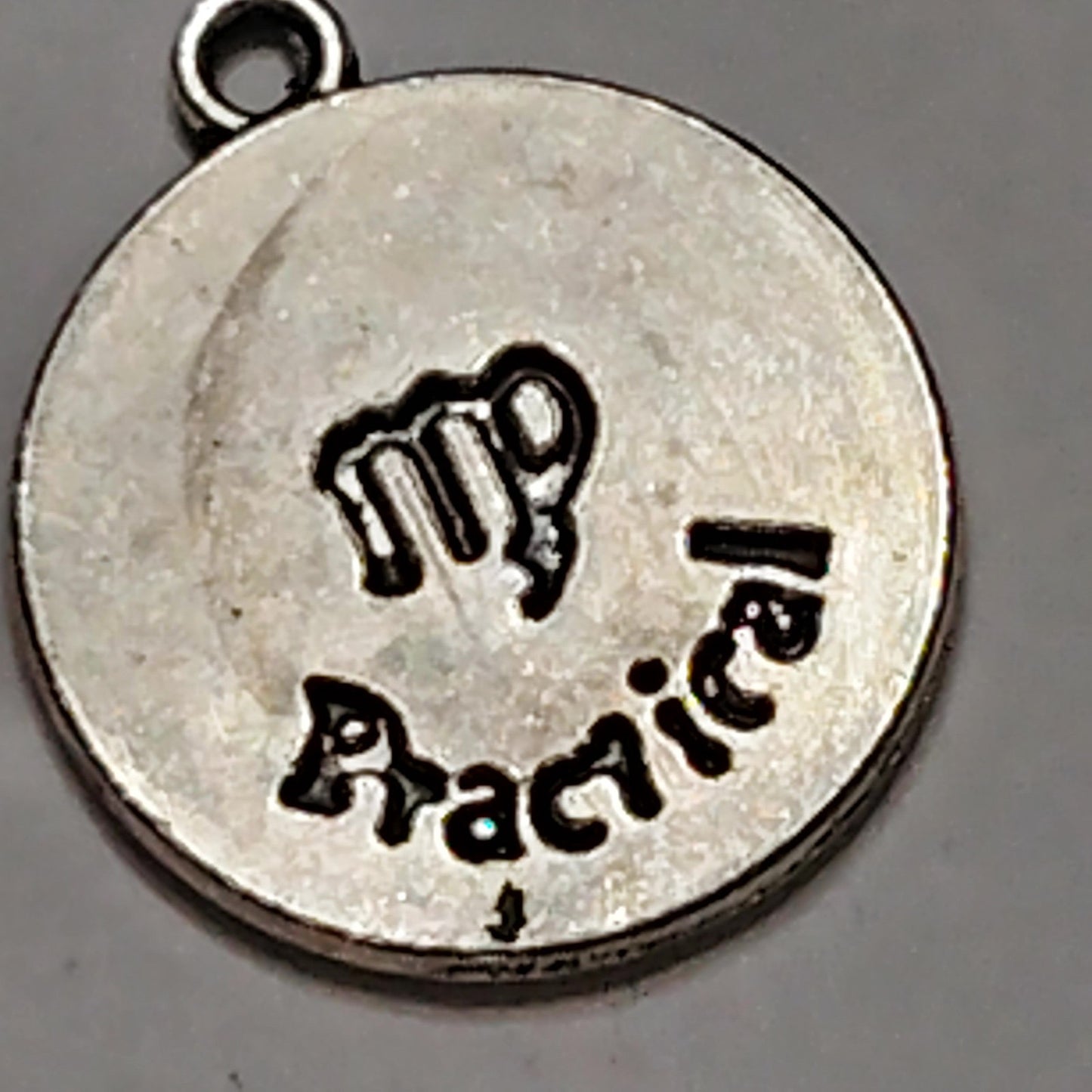 Virgo Zodiac Charm Patinated Silver‑Tone Engraved Constellation 5/8" Medallion