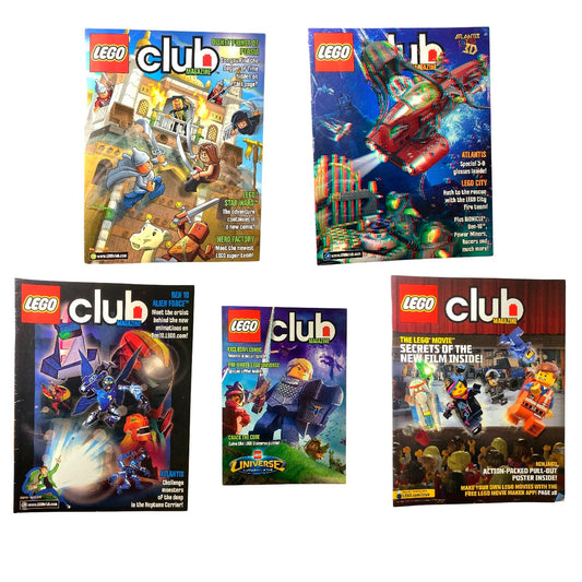 5 x Back Issues Lego Club Magazines, 5  issues from 2010-2014 Pictured