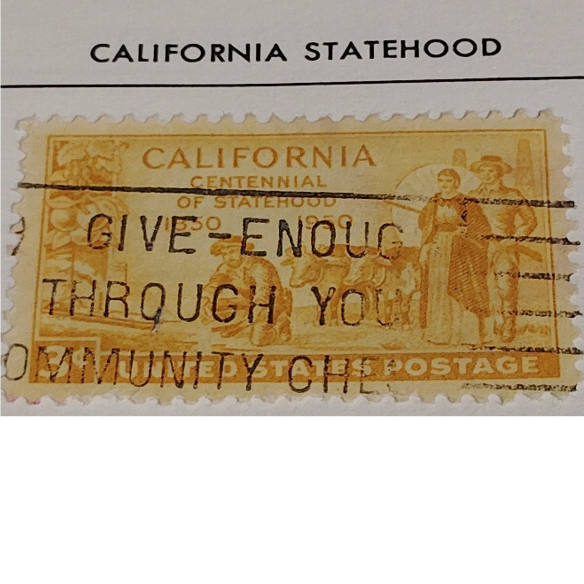 1950 3¢ California Statehood Centennial Stamp – Scott 997 – Gold Rush Miners