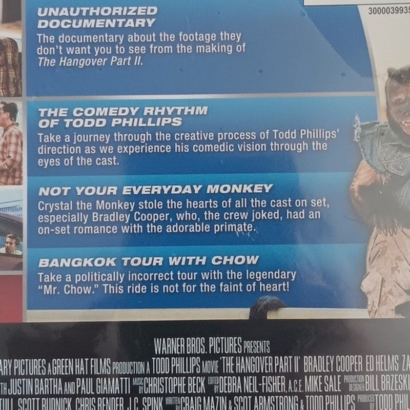 Hangover Part II - Blu-ray, 2011 Comedy Sequel, Bradley Cooper, Ed Helms