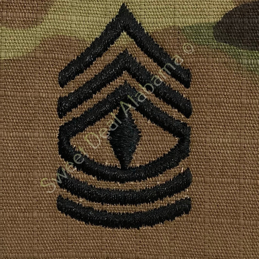 Embroidered 1st Sergeant E-8 OCP Sew-On Rank Uniform Insignia, Multi-Camo, 2 x 2