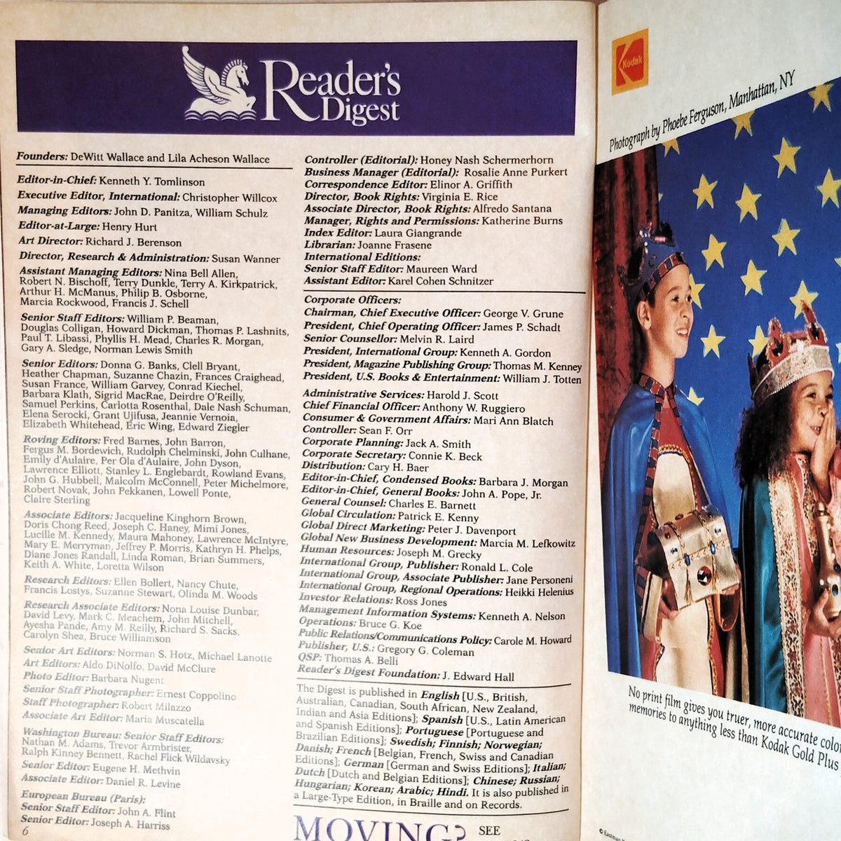Reader's Digest December 1992 Magazine Miracle on Christmas Day Vintage