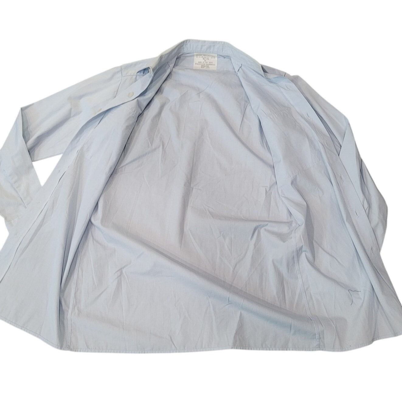 Vintage German Military Shirt – NSN 8405-12-150-9873, Blue, Long Sleeve, Small