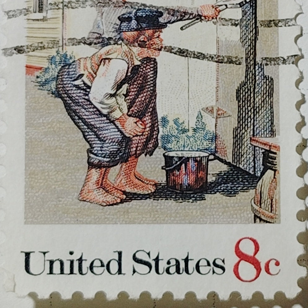 1972 US Postage Stamp Scott #1470 8c Tom Sawyer Mark Twain Used Canceled