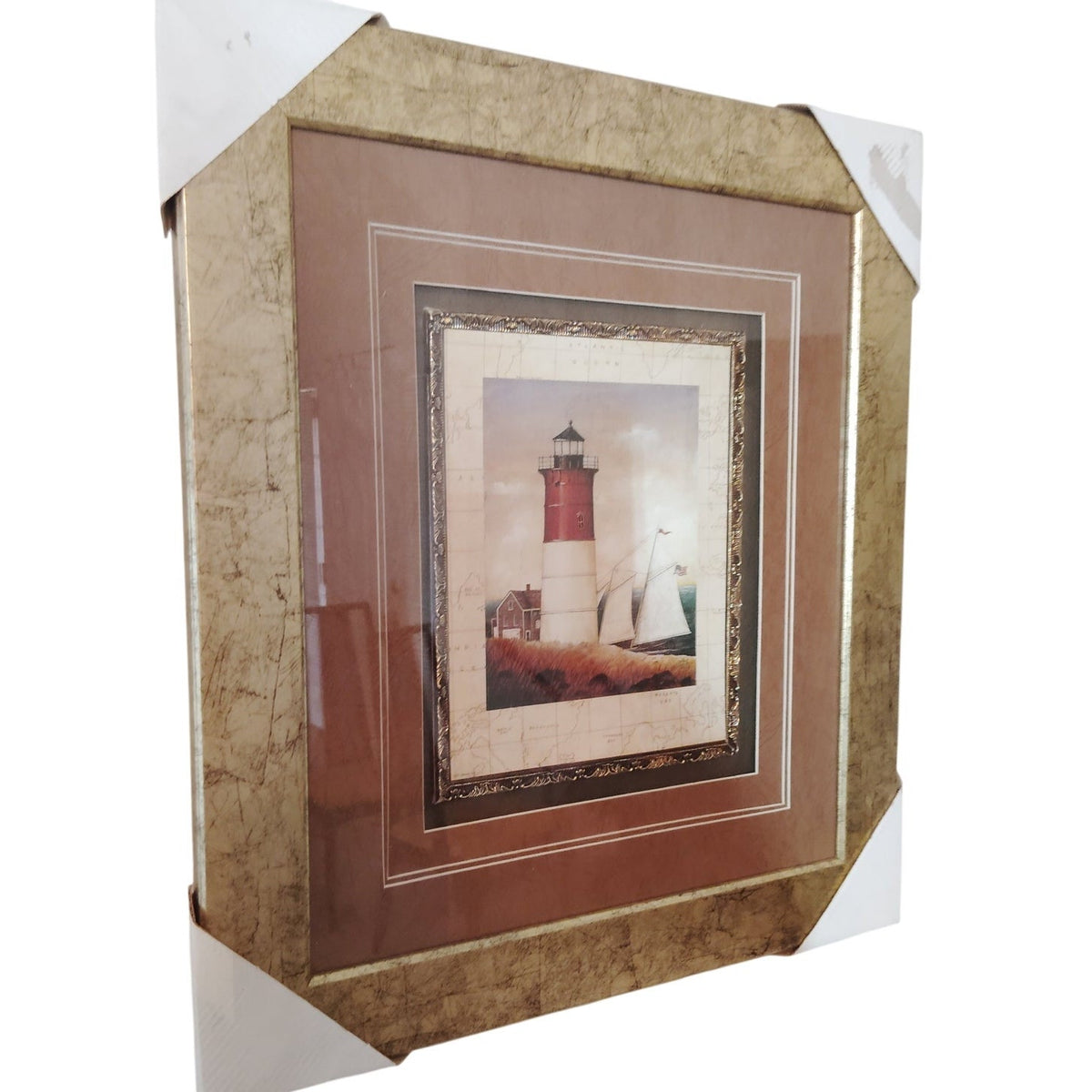 David Carter Brown Schooner Bay Framed Nautical Art Print Lighthouse Coastal
