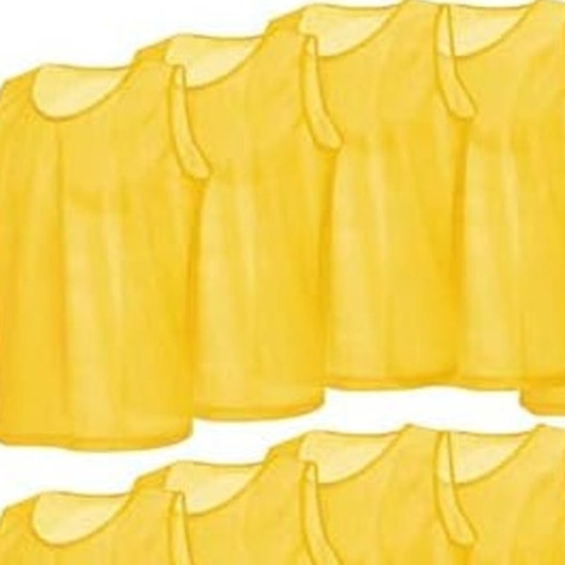 8‑Pack Kids Mesh Training Pinnies Youth Scrimmage Vests Yellow Sports Practice