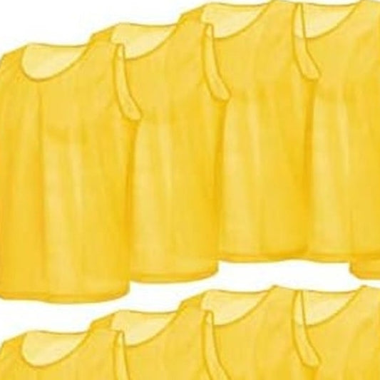 8‑Pack Kids Mesh Training Pinnies Youth Scrimmage Vests Yellow Sports Practice